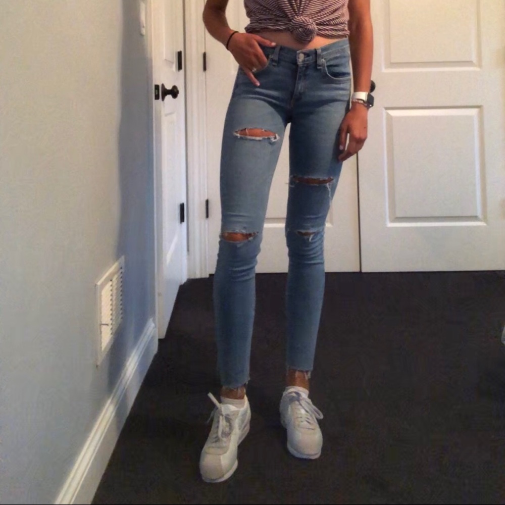 distressed rag&bone skinny jeans